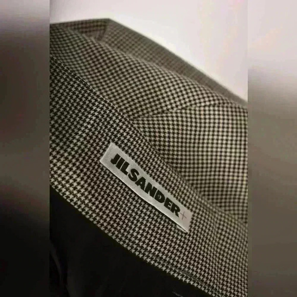 JIL SANDER Black White Gray Houndstooth Fitted Wool Pencil Skirt 40EU  4US Italy - Picture 7 of 10